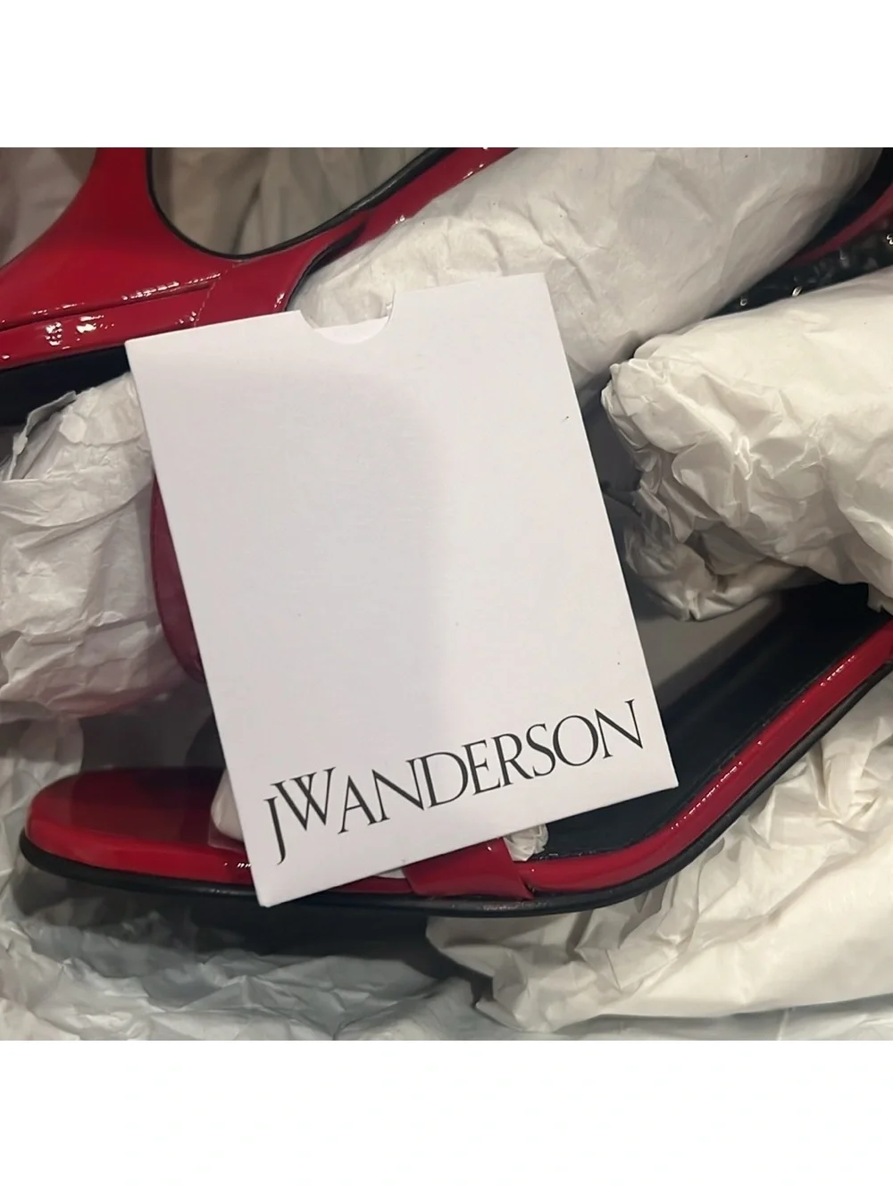 JW Anderson Chain Ankle Strap High Heel Sandals in Red, Size 37.5 New in Box